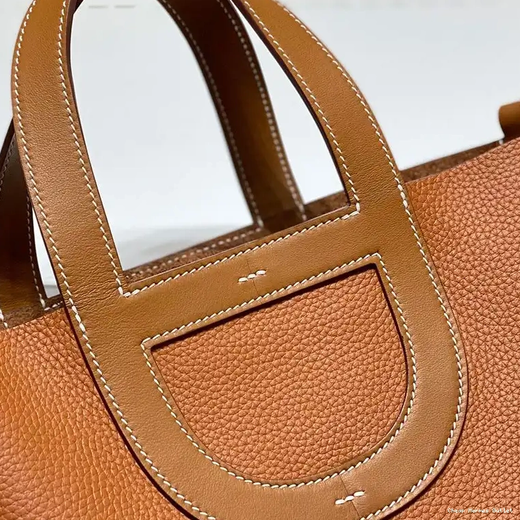 Cheap Leather Clemence Hardware Bag Hermes Brown In-The-Loop In 18 Gold 0509